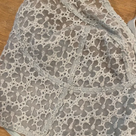 New free people baby blue corset bralette baby blue sparkle size small. - Picture 4 of 5